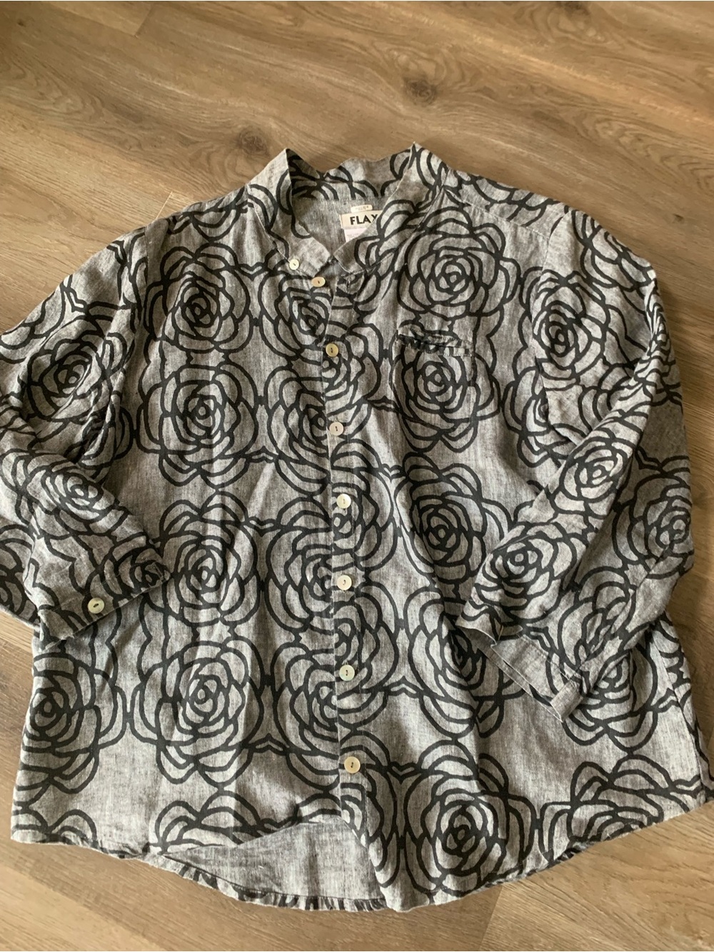 Flax Rose Print Linen Shirt